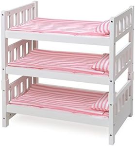 Badger Basket Toy 1-2-3 Convertible Doll Bunk Bed with Storage Baskets and Personalization Kit for 20 inch Dolls - Pink Stripe