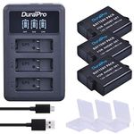 DuraPro 3Pcs Battery for GoPro Hero 7 Hero 6 Hero 5 Batteries + Rapid LED 3-Slots USB Charger with Type C Port for Gopro Accessories (Compatible with GoPro Hero5 All Firmwares v02.00, v02.01)