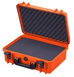 Waterproof Large Protective Hard Camera Case with Foam - IP67 Rated Dustproof Outdoor Protection for GoPro HERO2 HERO3, DSLR, SLR, Lenses and Accessories (Orange)