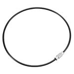 uxcell Wire Keychain 250mm Length Key Ring Loop Cable for Handbag Lanyard Zipper, PVC Coated Stainless Steel, Black, Pack of 6