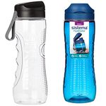 Sistema Hydrate Tritan Active Sports Water Bottle | 800 ml | Leakproof Water Bottle | BPA-Free | Black & Hydrate 800ml Sports Water Bottle