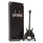 Gene Simmons (Kiss) B.C. Rich Punisher Bass - Miniature Guitar Replica - Music Gifts - Handmade Ornamental 1/4 Scale - Includes a Display Box, Name Tag and Miniature Guitar Stand