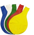 CHSYOO 5 x Diameter 36" giant balloon jumbo latex balloon big colourful balloon decorations for wedding birthday party baby shower carnival, white yellow red blue green