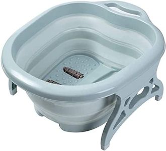 Uandhome Collapsible Foot Soaking Bath Basin, Portable Foot Massager Spa Foldable Pedicure Tub with Massage Roller Bath Spa Home Use and Travel Relax Foot Spa Treatment