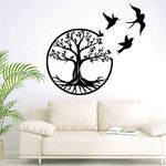 50cm Metal Tree of Life Wall Decor Silhouette Art,Tree of Life Wall Art Metal Decorative for Indoor Outdoor Garden Home Decoration (19.7inch)