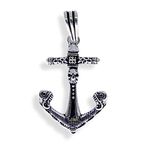 SJ SHUBHAM JEWELLERS™ Sterling Silver 925 Anchor Necklace Oxidized 925 Skull Anchor Pendant, Men'S Anchor Pendant,Nautical Jewelry, Weight :- 6.5 Gms