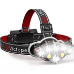 Victoper Head Torch –Super Bright 8 Lighting Modes 18000 Lumens Headlight LED Rechargeable, Super Bright LED Head Lamp, Hands-Free Flashlight for Camping, Fishing, Cycling, Hiking, Waterproof IPX4