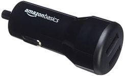 Amazon Basics 2-Port USB Car Charger for Apple & Android Devices, 4.8 Amp/24W, Black