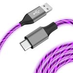 iCrius USB Type C Cable, 3A 6ft LED Light Up Visible Fast Charger Charging Cords USB C Cable Compatible with Samsung Galaxy S21 S20 S10 S10E S9 S8 Plus Note 20 10 9 8,Moto Z,LG G8 and More (Purple)