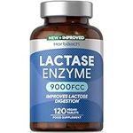 Lactase Tablets 9000 FCC | Enzyme Tablets | Lactose Digestion | 120 High Strength Vegan Tablets | Food Supplement | by Horbaach