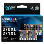 20 Pack E-Z Ink (TM Compatible Ink Cartridge Replacement for Canon PGI-270XL CLI-271XL PGI270 XL CLI271 XL Compatible with MG5720 TS6020 TS9020 (4 Large Black,4 Small Black,4 Cyan,4 Magenta,4 Yellow)