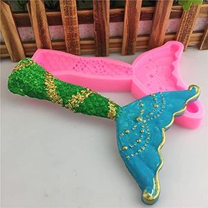 7.2'' 3D Big Mermaid Tail Mold Mermaid Theme Silicone Fondant Mold for Under The Sea Cake Decoration, Chocolate, Candy, Polymer Clay, Cupcake Decor, Sugar Craft