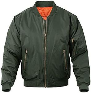 MAGNIVIT Men's Bomber Jacket Active Casual Fall Winter Coats Outwear Army Green