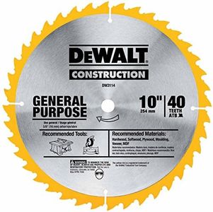 DEWALT 10-Inch Miter / Table Saw Blade, ATB, Thin Kerf, 5/8-Inch Arbor, 40-Tooth (DW3114)