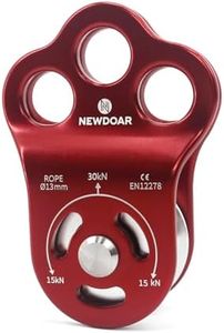 NewDoar 30 KN CE Certified Three Holes Rescue Climbing Pulley,for Max Rope 13mm Rope Hauling with Bearing Rappelling, Zipline,Durability Side Plates