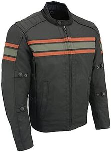 Milwaukee Leather MPM1751 Burnt Orange Leather and Textile Armored Motorcycle Jacket for Men - All Season - Large