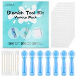 AUSLKA Blemish Needle Tool Kit Blackhead and Blemish Remover Tools, 250pcs-Disposable - Anti-Zit Cotton Pads, Whitehead - Pimple Popper Set