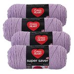 Red Heart Super Saver Yarn (4-Pack of 7oz Skeins) (Pale Plum)