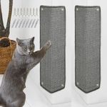 2 Pieces Cat Scratcher Mat Cat Furniture Protectors Sisal Cat Scratching Pad Protecting Bed Sofa Scratch Mat Cat Scratch Pad Rug 60 × 25 CM(Grey)