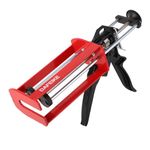 DAFEIKE Epoxy Gun Dual Component Caulking Gun Manual Double Cartridge Caulk Gun Panel Bond Adhesive Applicator for 400 ml/13.5 fl oz Mix Ratio 1:1 and 2:1, Red