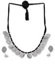 Binni s Wardrobe Women Black Leaf Shaped Antique Jewllery Set (Necklace, Earings)