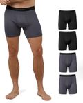 32º DEGREES Mens 4-Pack Active Mesh Quick Dry Performance Boxer Brief, 2 Black/2 Charcoal, Medium