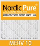 Nordic Pure 16x24x1 MERV 10 Pleated AC Furnace Air Filters 6 Pack