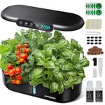 Indoor Garden Hydroponics Growing System 12 Pods：Plant Germination Kit with Temperature & Humidity Monitor - Full Spectrum LED Grow Light for Growing Lettuce and Herbs - Home Hydroponic Planter System