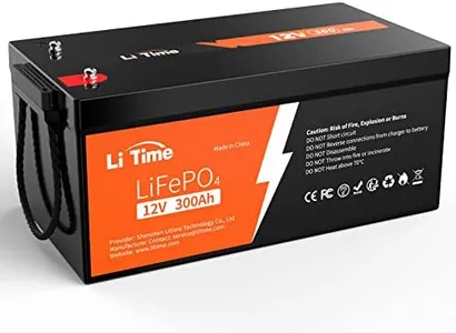 LiTime 12V 300Ah LiFePO4 Battery, 200A BMS Rechargeable Lithium Battery with Up to 15000 Cycles, 3840Wh -Higher Energy Density, Perfect for Off-Grid, RV, Solar, Motorhome and Boats.