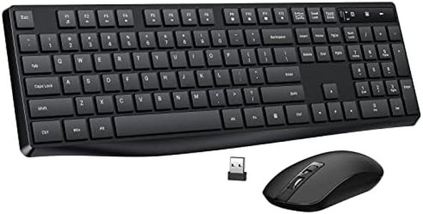 Wireless Keyboard and Mouse Combo, Lovaky 2.4G Full-Sized Ergonomic Keyboard Mouse, 3 DPI Adjustable Cordless USB Keyboard and Mouse, Quite Click for Computer/Laptop/Windows/Mac