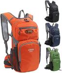 Lemuvlt Hiking Daypack 15L,Lightweight & Durable -Ideal Backpack for Skiing, Skating, Snowboarding,Hiking, Running, MTB Cycling (Orange)