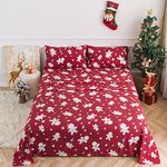 KaceMoo Christmas Sheets King 4PC -Soft 1800 Thread Count Double Brushed Bed Sheets Patterned Christmas Sheet Set, 8-17'' Deep Pocket Warm Sheet Winter Holiday Sheets, Machine Washable, Easy Care