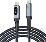 SooPii USB4 Cable with LED Display,Supports 8K Video,Max 20Gbps Data Transfer,200W USB C to USB C Charging Cable,Compatible with lPhone 15,MacBook,Thunderbolt 3,Monitor,Docking Stations(2m)