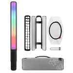 ZHIYUN FIVERAY F100-100W RGB Video Light Wand, Portable Handheld Led Tube Light Stick, Lighting Equipment, Built-in Fans for Fill Light,YouTube Tiktok Live Streaming(Black)