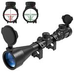 UUQ 3-9×40 Rifle Scope Fits 20mm Free Mounts, with Red/Green Illumination and Rangefinder Reticle - Includes Batteries, Waterproof and Fog-Proof (Fit 20mm Picatinny Rail)