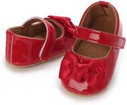 LAFEGEN Baby Girl Shoes Non Slip Soft Sole PU Leather Infant Toddler Mary Jane Flats First Walker Crib Dress Oxford Shoes 3-18 Months, 26 Red, 12-18 Months Toddler