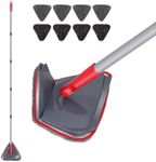 MASTERTOP Wall Mop with 210cm Long Handle, Folding Ceiling Mop Cleaner Tool with 8 Replacement Mop Pads, Triangle Cleaning Mop for Painted Walls, Ceiling, Window, Roof, Floor, Skirting Board