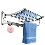 FORTUNE Classic Stainless Steel Folding Towel Rack for Bathroom | Towel Stand | Towel Hanger | Bathroom Accessories (24 Inch)