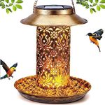 ZHJLIXU Solar Bird Feeder, Metal Bi