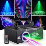 EVENPURE Animation Laser Light DJ Light, Olaalite 3D Stage Party Lazer Light RGB Full Color with DMX512, Music Sound & Remote Control, Great for Party Disco Lights Bar Club DJ & Stage Lighting