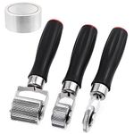 Glarks 3Pcs Car Sound Deadening Roller, 6mm 20mm 40mm Metal Installation Tool Seam Roller Automotive Audio Sound Deadener Application Wheel Roller (6/20/40mm Roller + 20m Tape)