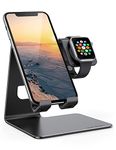 Stand for Apple Watch Phone Holder 2 in 1 : Lamicall Phone and iWatch Charging Station Dock Stand for Apple Watch Series Ultra 2/10/9/SE/8/7/6/5, iWatch 44mm/42mm/45mm40mm, Charger Cable Not Include