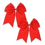 8 Inch Large Hair Bows with Band,2 Packs Cheer Bows Red Cheerleading Bow with Holder Christmas Bow Band Hair Accessories for School Girl Toddlers Women Outfit Uniform