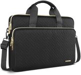 DOMISO 15.6 inch Laptop Sleeve Case Waterproof Computer Cover Bag with Detachable Shoulder Straps for HP, Dell, Asus Notebook,Black
