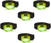 Truly Garden Green LED Headlamp USB Rechargeable - Forget Changing Batteries. 120 Lumen, Wide Angle Headlamp is Great for Growers Inspecting Flowering Plants in Hydroponic Grow Rooms. - 6-Pack