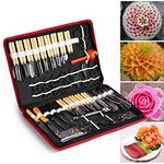 Culinary Carving Tool Kit, 80PCS/Set Chrome Steel Culinary Carving Peeling Tools Kit for Fruit Vegetable Garnishing Carving Slicing Including Carry Bag Halloween Pumpkin Carving Kit,Peelers