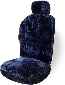 ZONETECH Car Seat Covers Full Set,Sheepskin Winter Wool Auto Accessories for All Season Protection,Include Front & Rear Seat Cover (Deep Blue, 1- Pack)