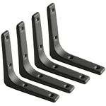 Sayayo Shelf Bracket Corner Brace Angle Bracket Shelf Support Wall Hanging 100mm*100mm, Metal Matte Black Finished, 4 Pcs, EJR100B-4P