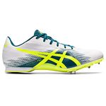 ASICS Unisex's HYPER MD 7 Track & Field Shoes, 12, WHITE/SAFETY YELLOW, White/Safety Yellow, 13.5 Wide Women/12 Men