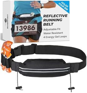 Reflective Running Race Bib Belt With Elastic Webbing - Lightweight Fits All Waist Sizes 30”-42” Running Belts for Women and Men for Marathon, Triathlon - Runners Belt - Running Belt Bib Holder
